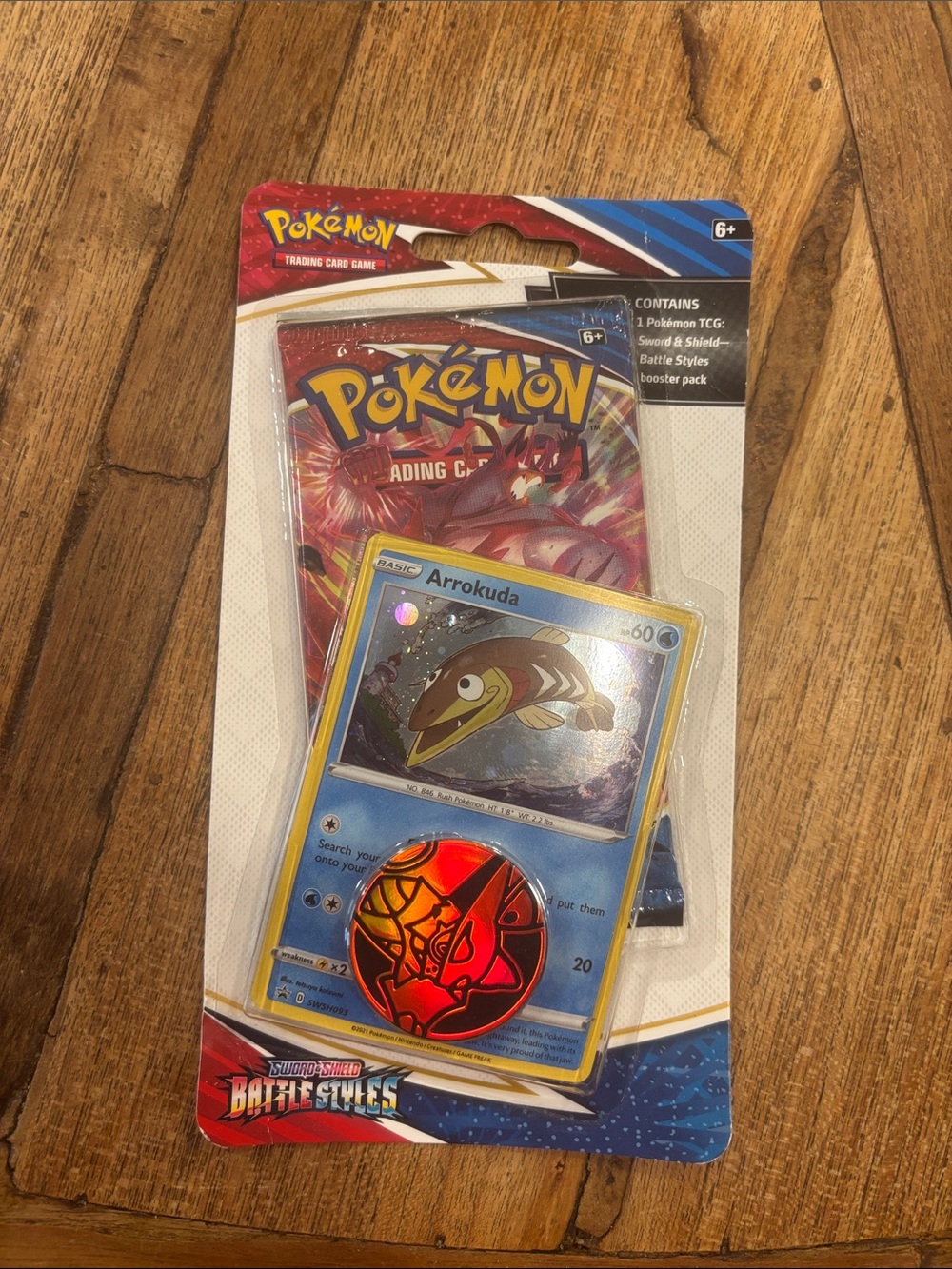 Pokémon Blister Booster Pack ARROKUDA HOLO Promo & COIN Battle Styles SEALED